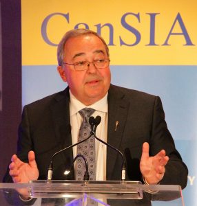 Alberta's energy minister Frank Oberle at CanSIA's Solar West event.