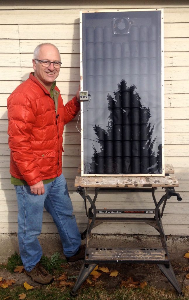David Dodge of Green Energy Futures with DIY solar air heater