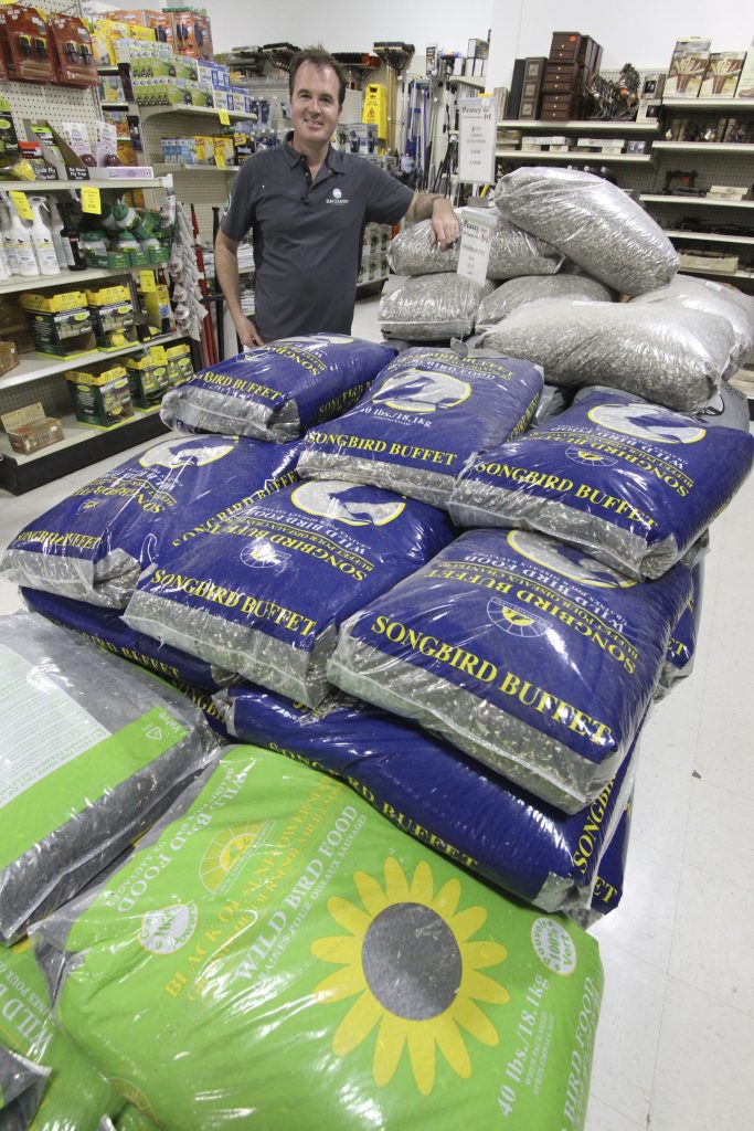 Kent Rathwell and Sun Country Farms sell birdseed, a lot of birdseed.